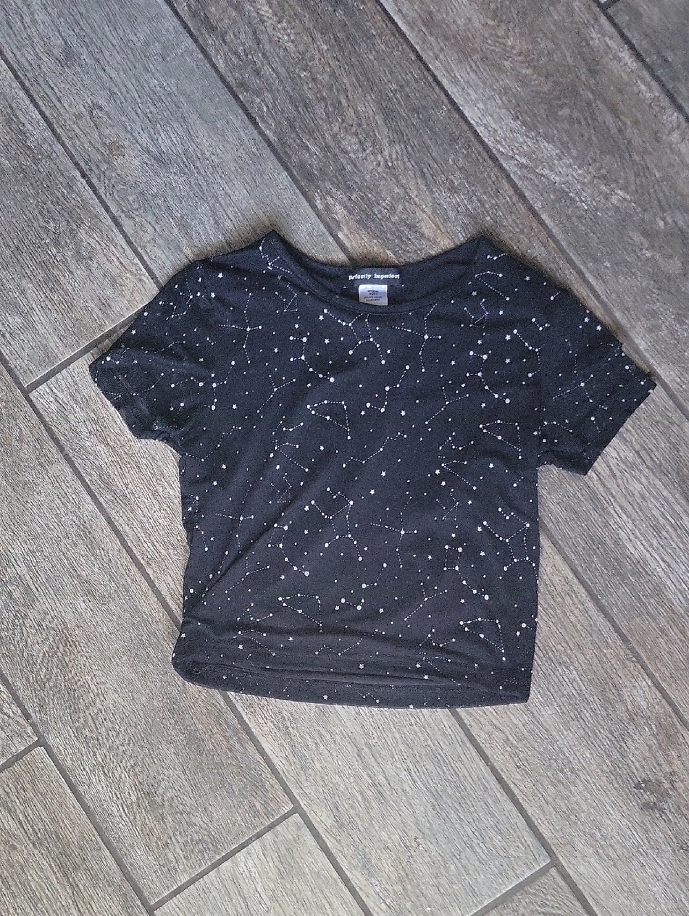 Black Constellation Print Kids Tee